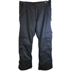 Rawik Insulated Storm Ski Snow Pants Black Large Cargo Pockets Water Resistant